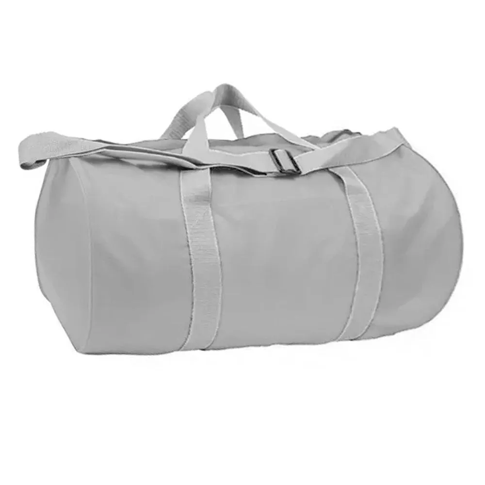 1 Pc Grey Barrel Duffel Bag Lightweight Carrying Tote Travel Luggage Sports Gym