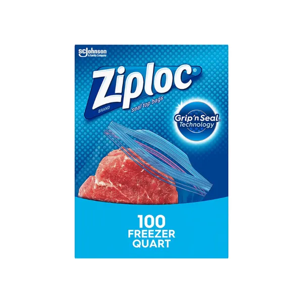 100 Ziploc Quart Food Storage Freezer Bags Via Amazon