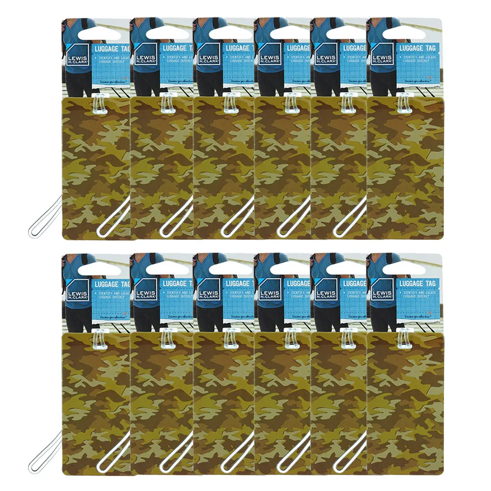 12 Lot Suitcase Luggage Tags Name Address Camouflage ID Label Cruise Travel Bags