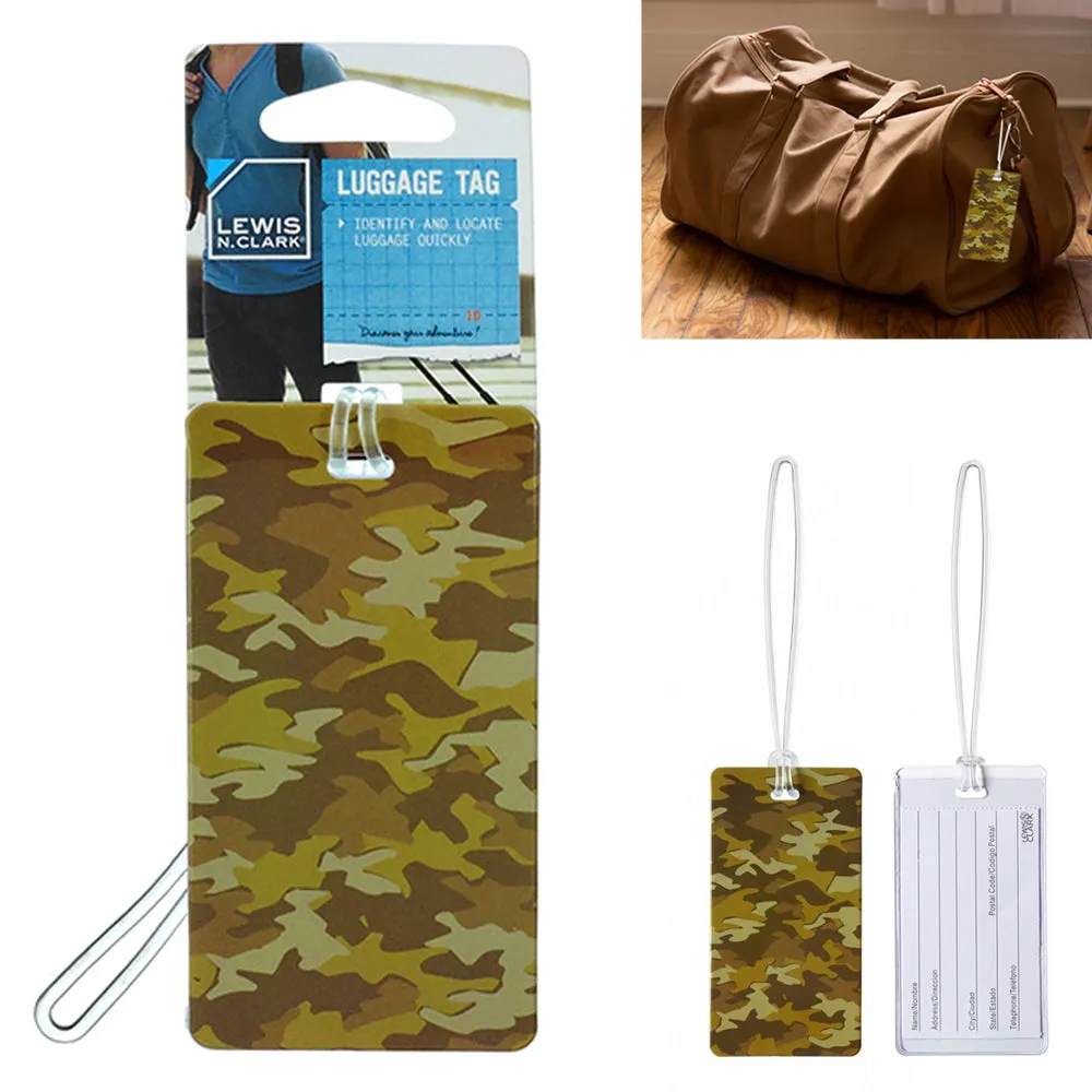 12 Lot Suitcase Luggage Tags Name Address Camouflage ID Label Cruise Travel Bags
