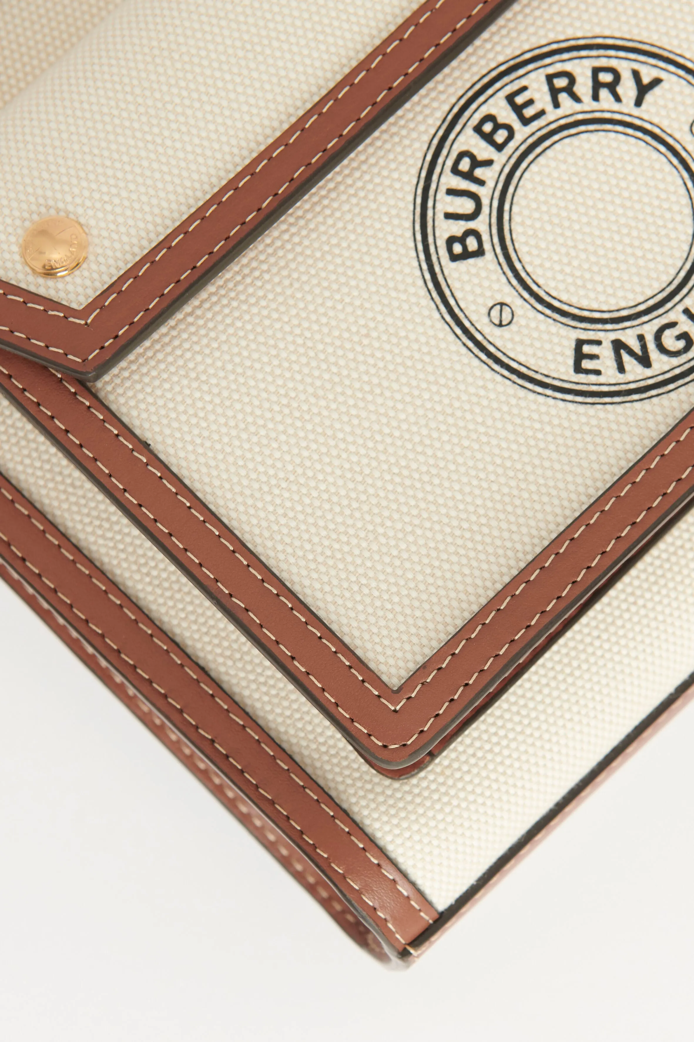 2020 Two-Tone Mini Canvas and Leather Preowned Bag