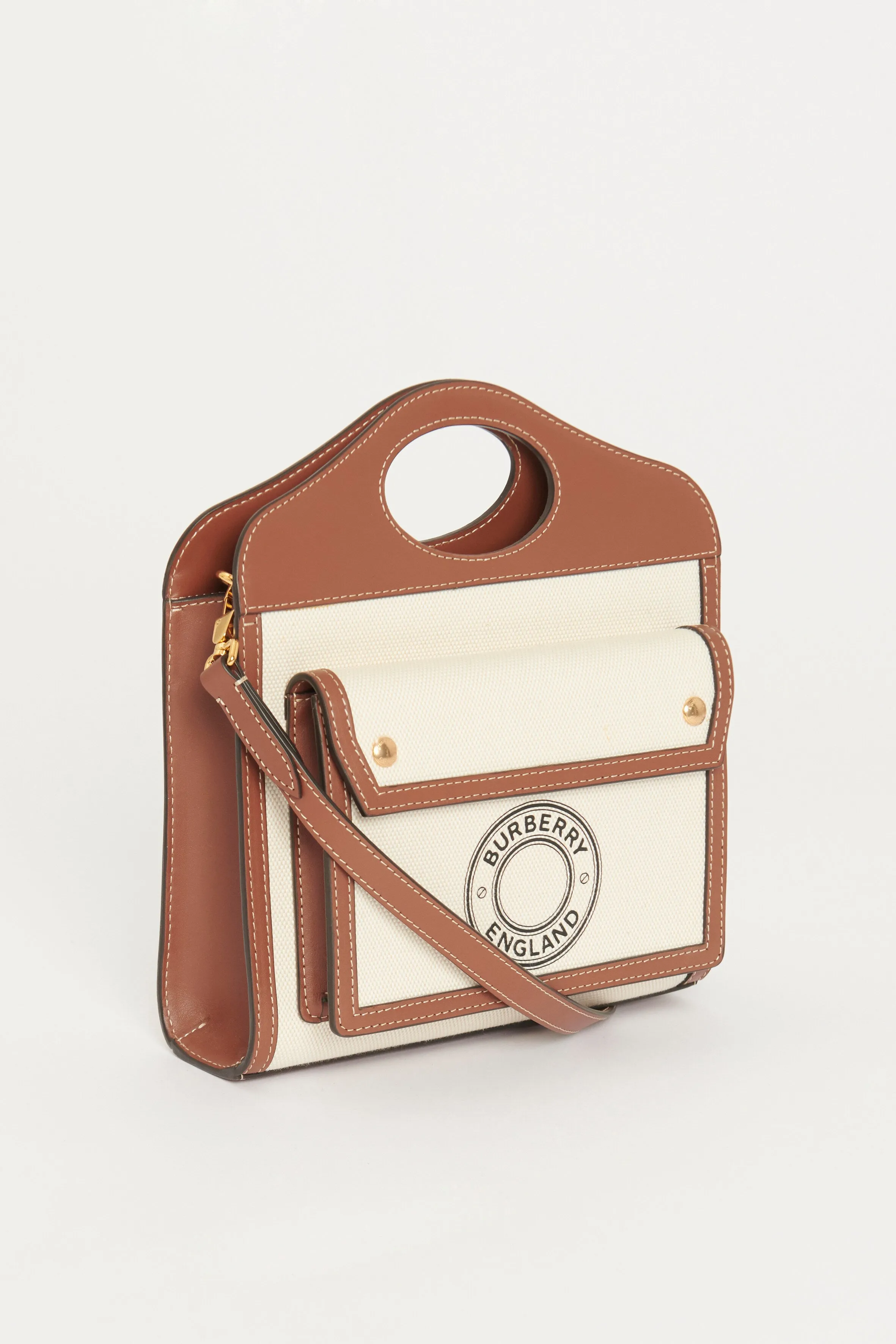 2020 Two-Tone Mini Canvas and Leather Preowned Bag