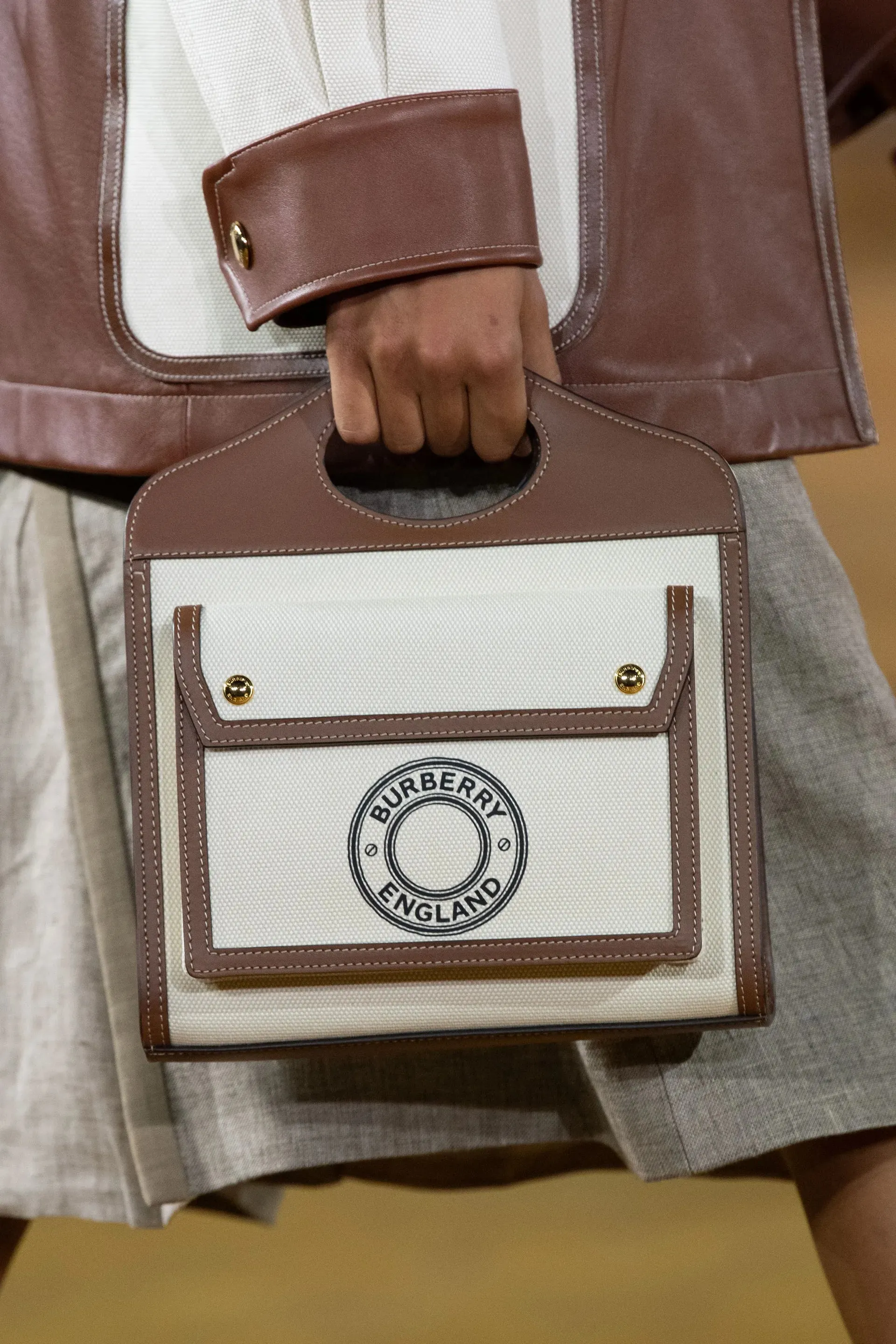 2020 Two-Tone Mini Canvas and Leather Preowned Bag