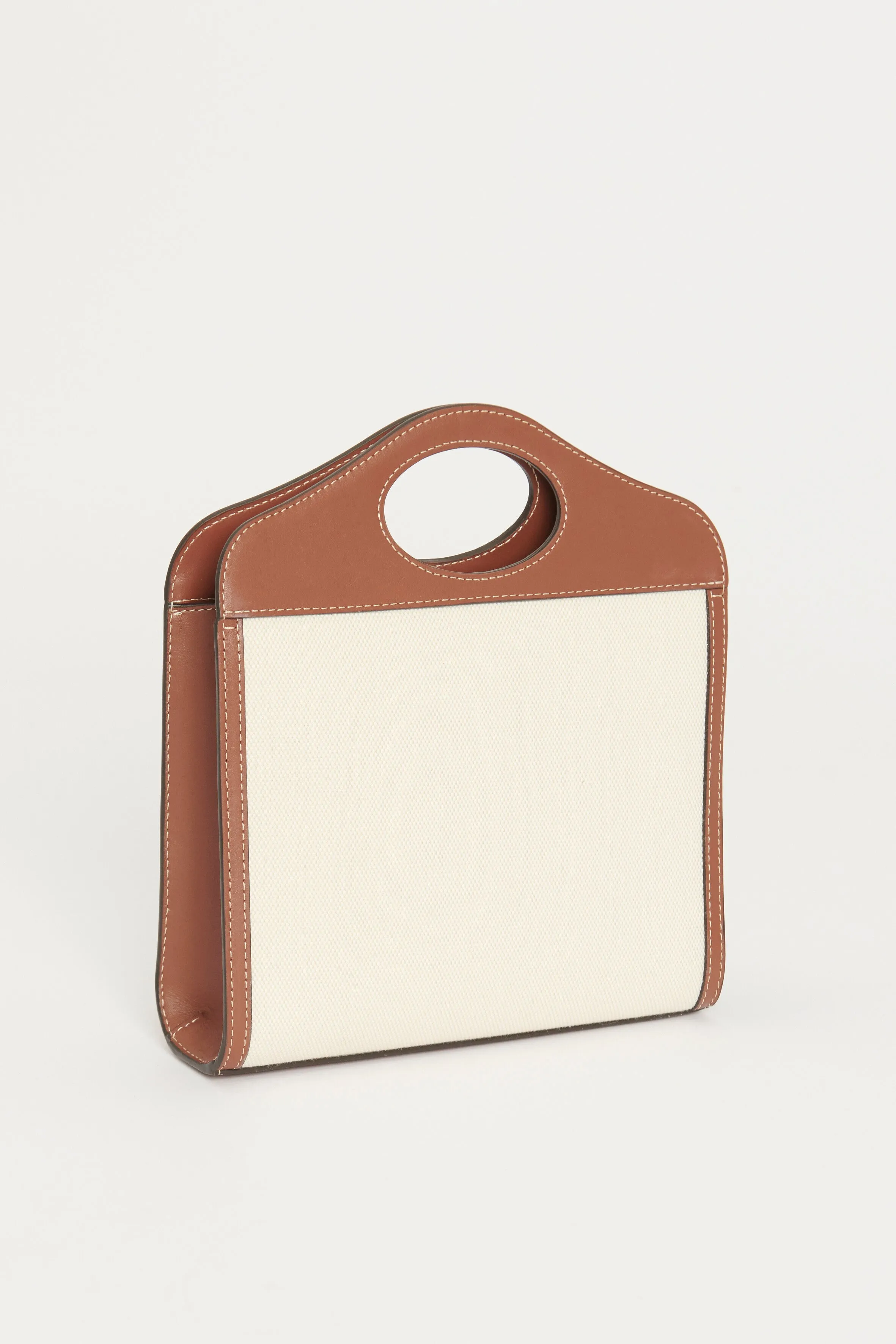 2020 Two-Tone Mini Canvas and Leather Preowned Bag