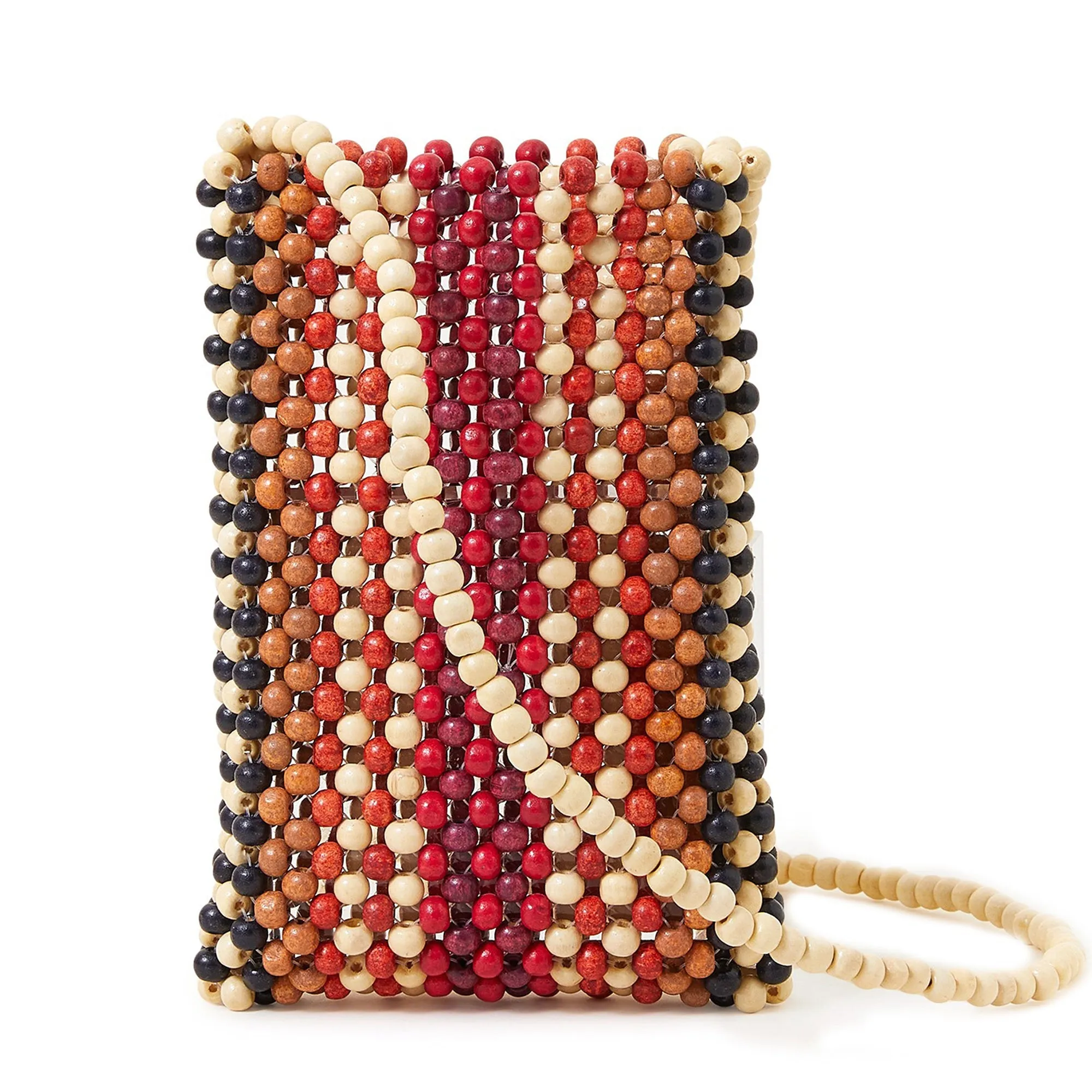 Accessorize London Women's Multi Wooden Beaded Phone Pouch