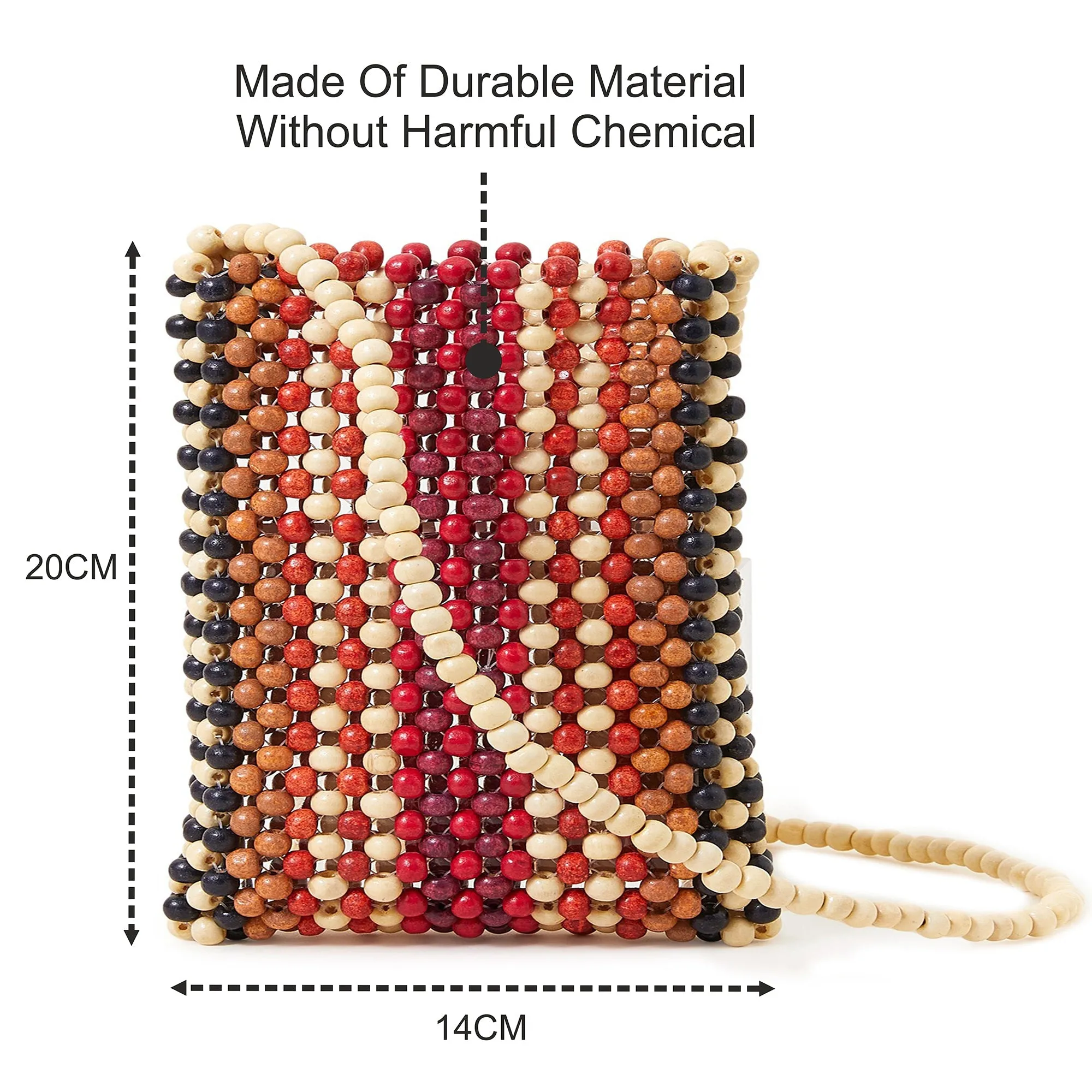Accessorize London Women's Multi Wooden Beaded Phone Pouch
