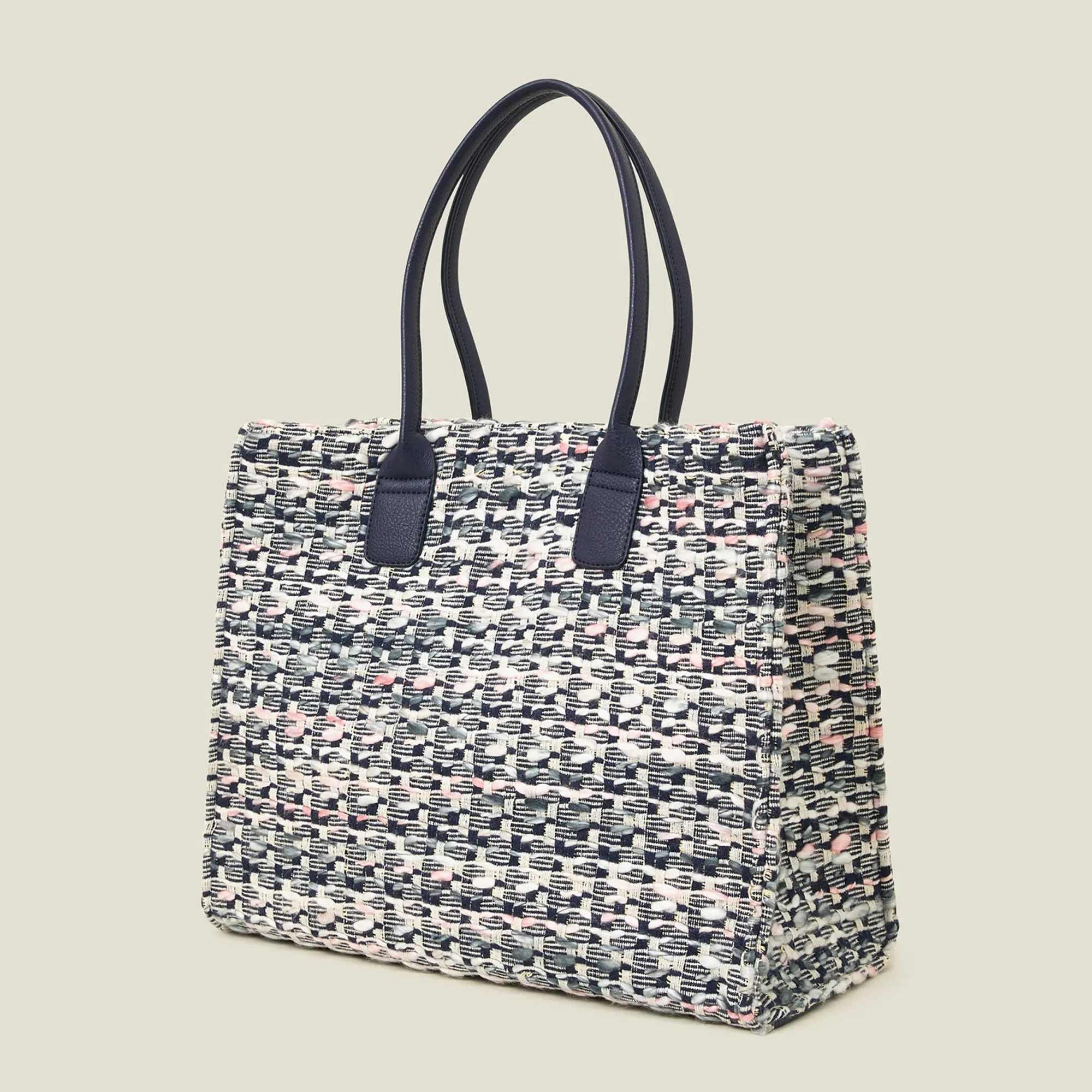 Accessorize London Women's Navy Blue Textile Shoulder Bag