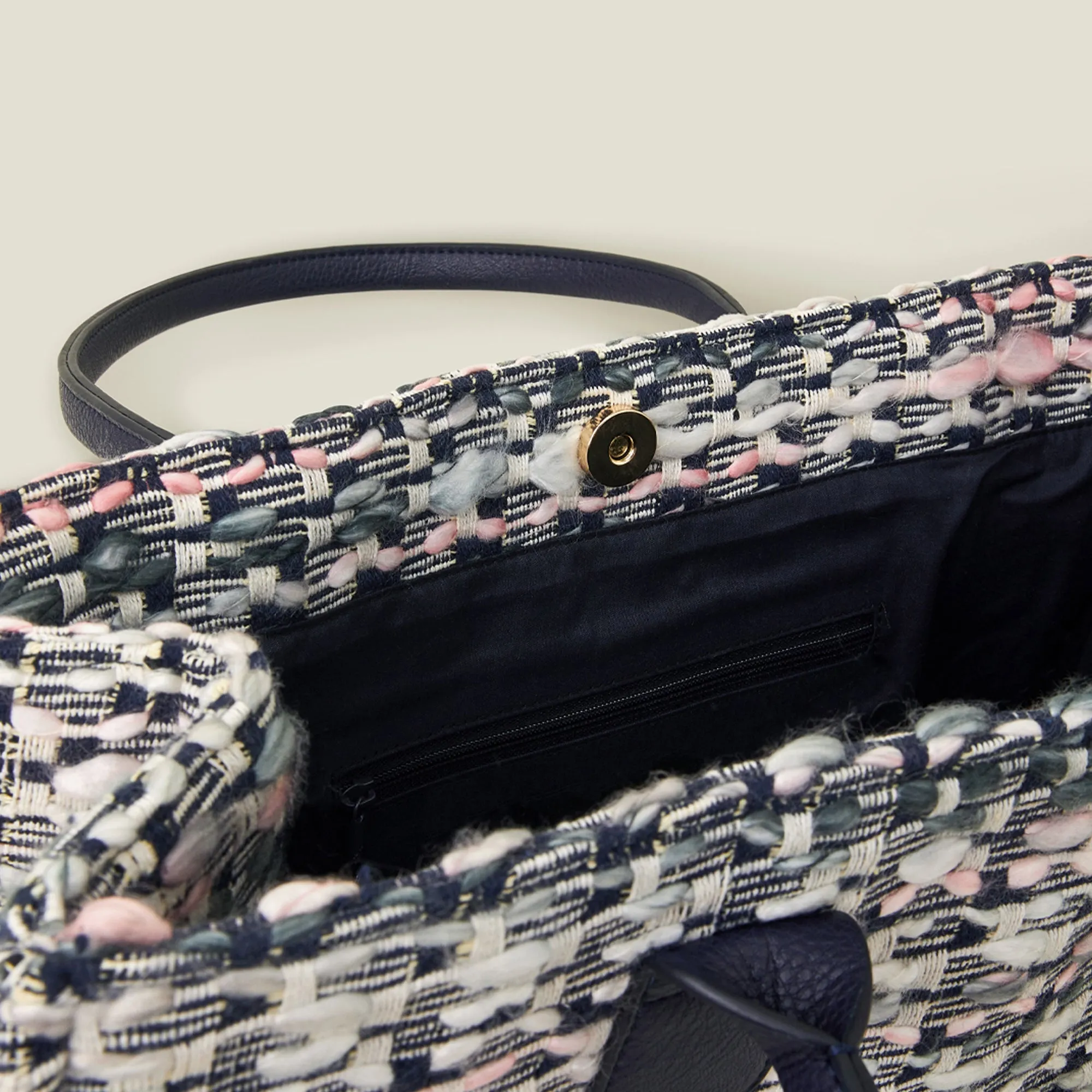 Accessorize London Women's Navy Blue Textile Shoulder Bag