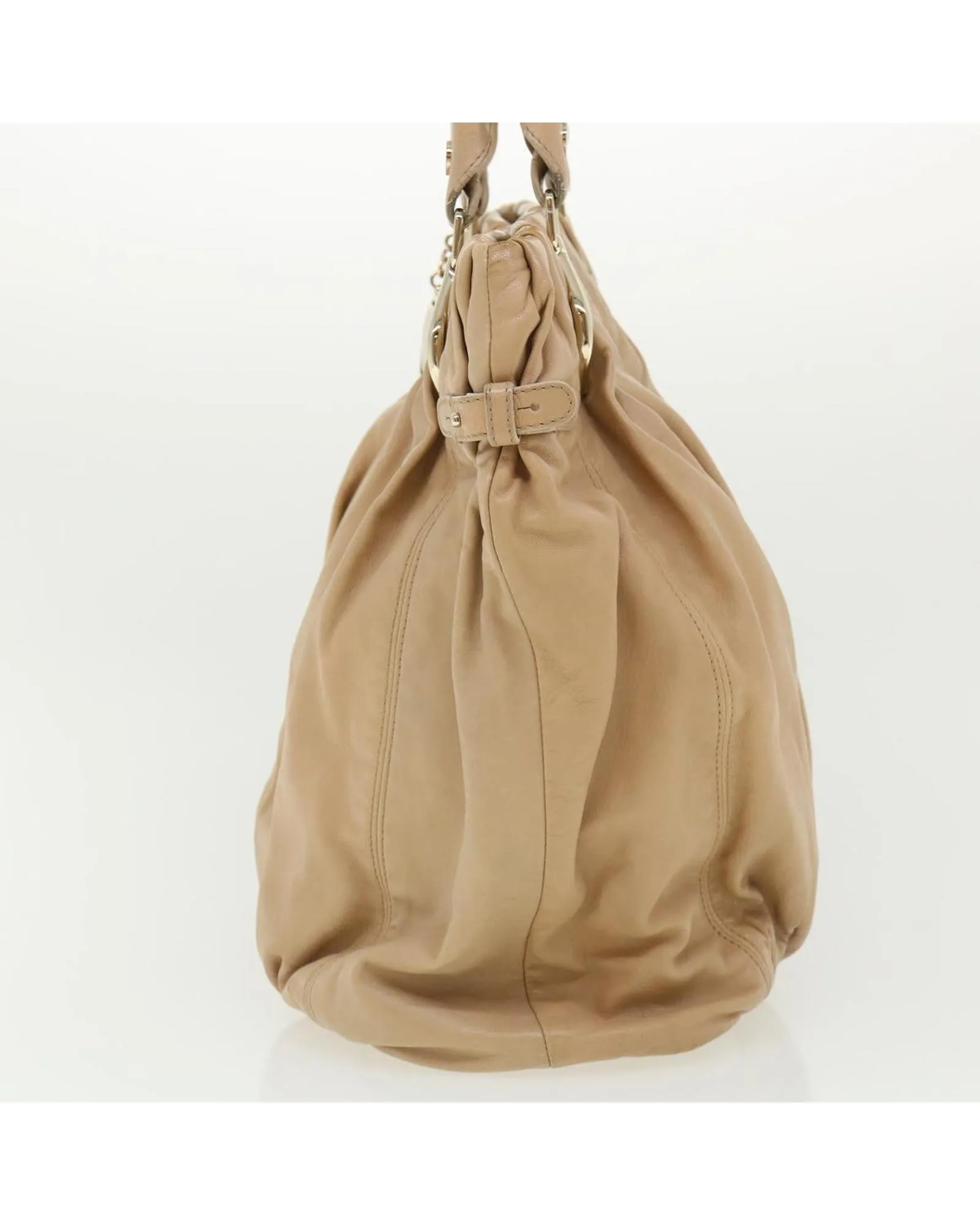 Beige Leather Shoulder Bag by Celine