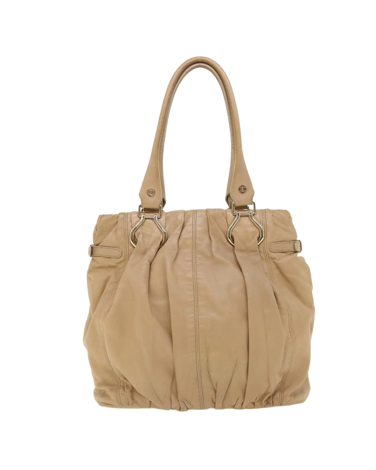 Beige Leather Shoulder Bag by Celine