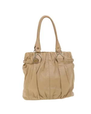 Beige Leather Shoulder Bag by Celine