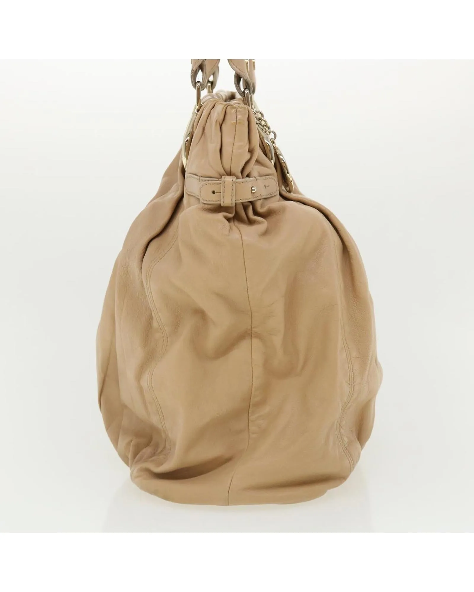Beige Leather Shoulder Bag by Celine
