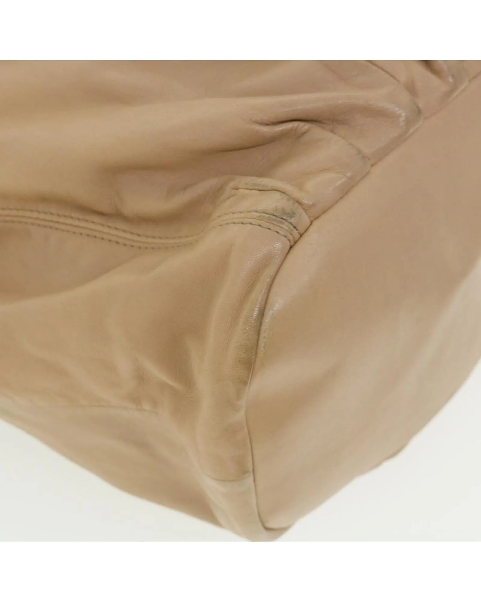 Beige Leather Shoulder Bag by Celine