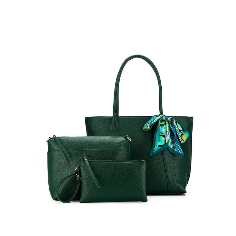 Black Caviar Designs | Carolyn 3pc Handbag - Dark Green