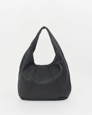 Bottega Veneta Black Leather Hobo Shoulder  Bag