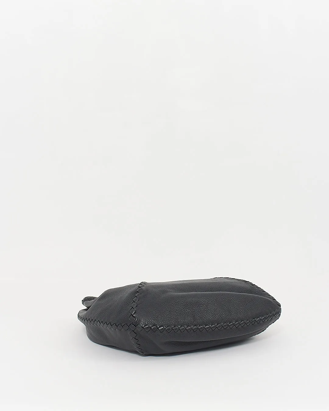 Bottega Veneta Black Leather Hobo Shoulder  Bag