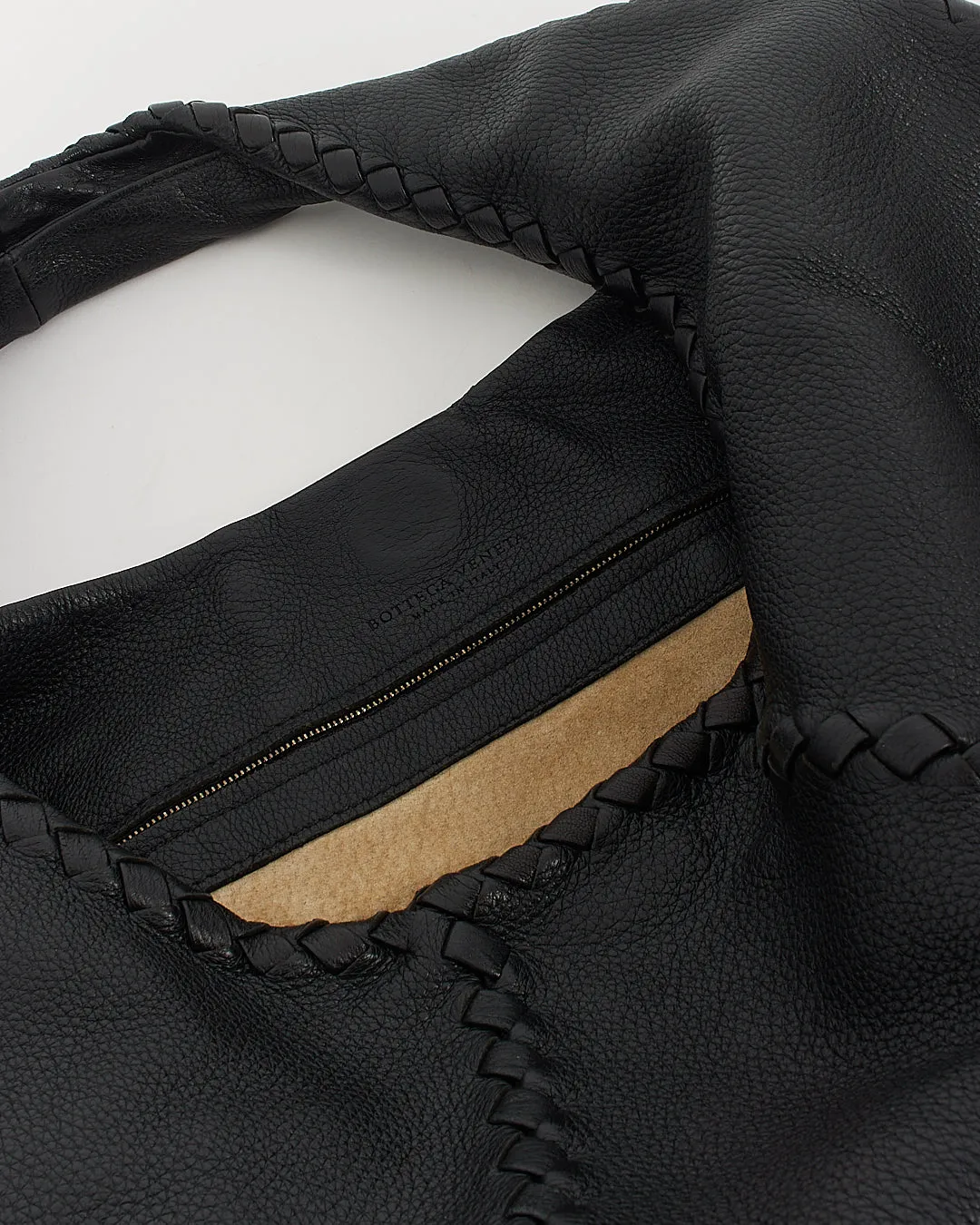Bottega Veneta Black Leather Hobo Shoulder  Bag