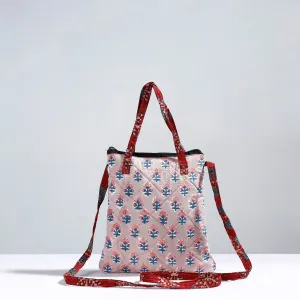 Brown - Handmade Quilted Cotton Sling Bag 24