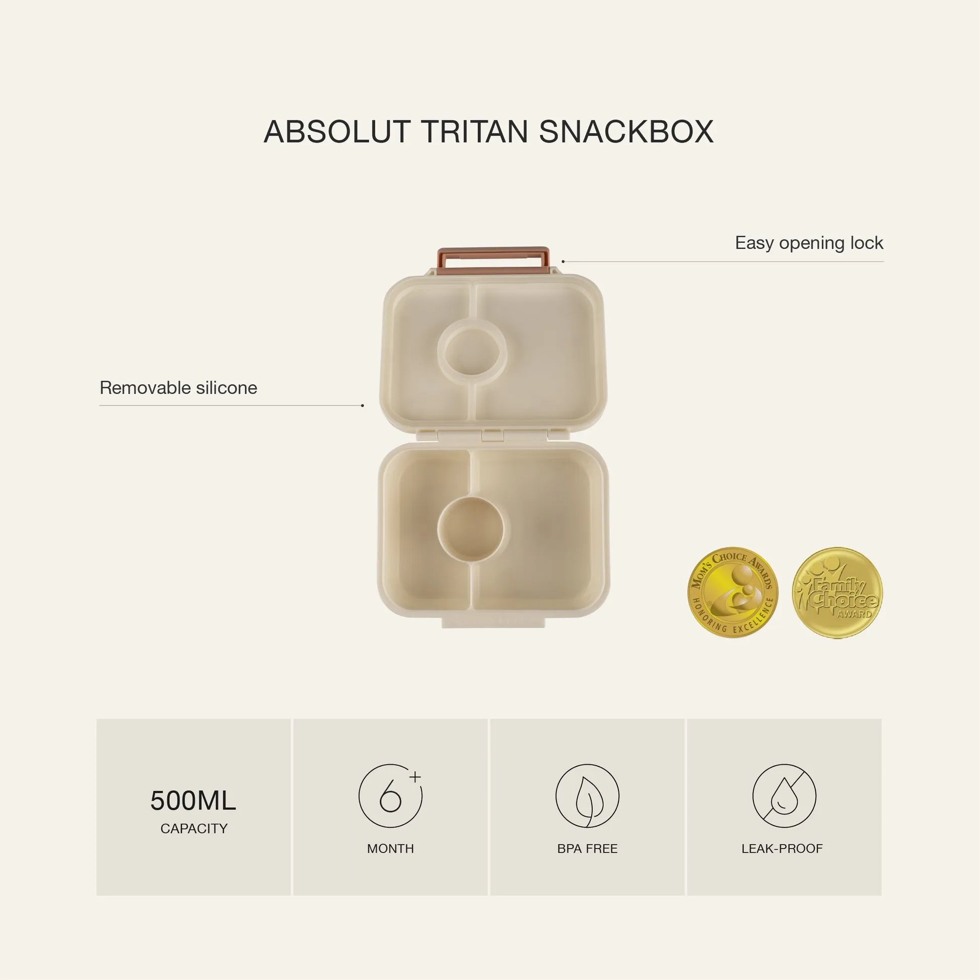 Citron Absolut Tritan Snackbox - Dino - Green
