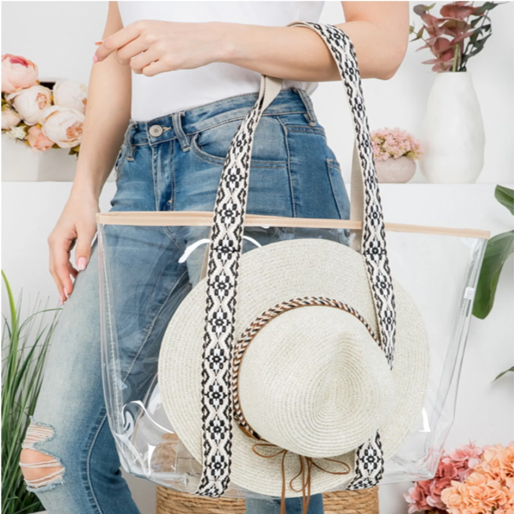Clear Hat Tote Bags