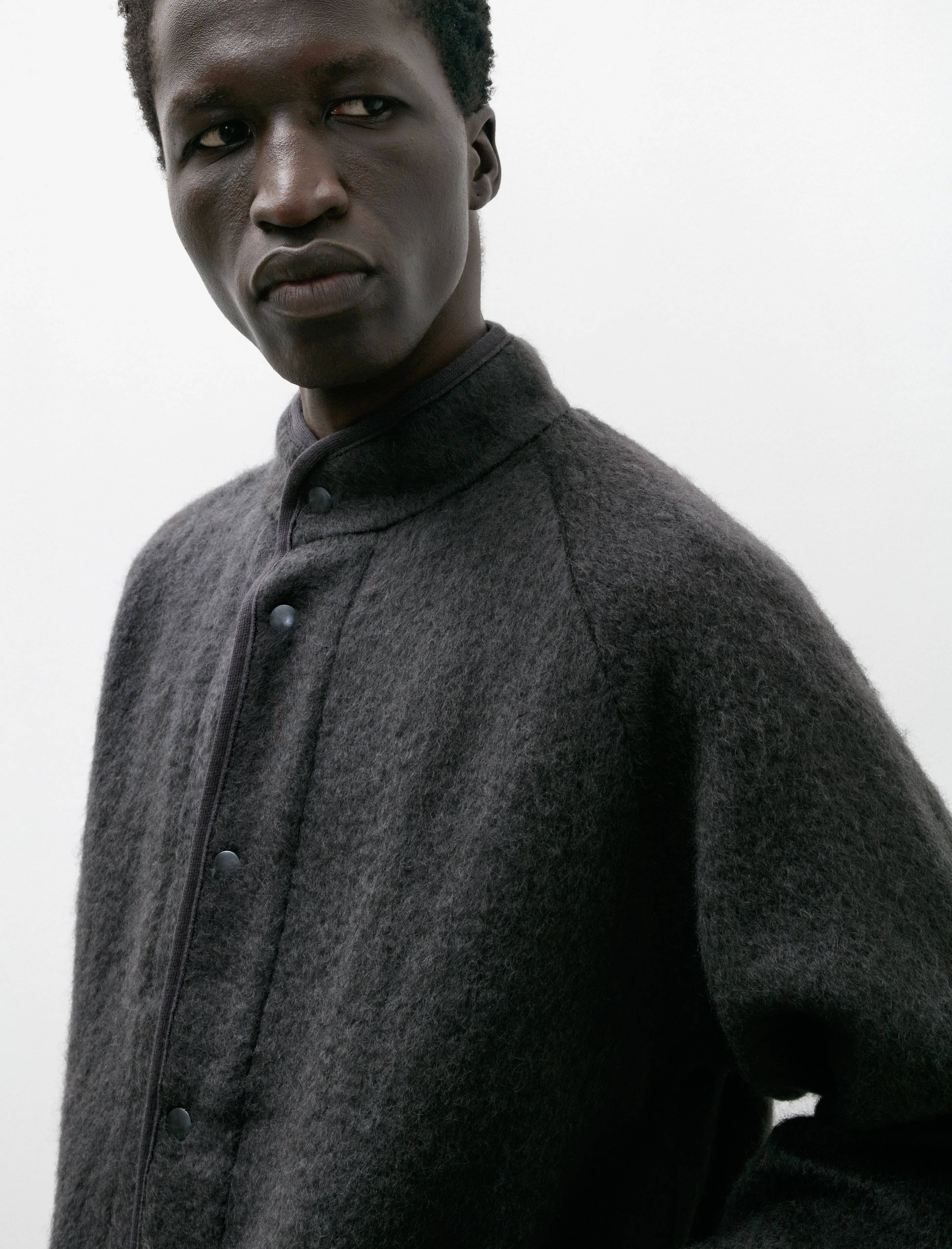 Contour Brushed Wool Mohair Slate