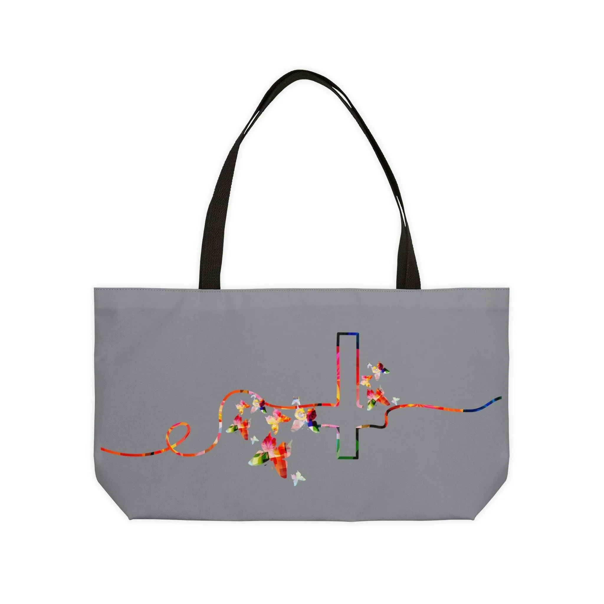 Cross and Butterflies Weekender Tote Bag