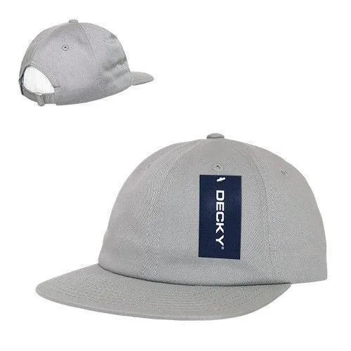 Decky Washed Cotton Relaxed Crown Flat Bill Hip Dad Style Strapback Hats Caps