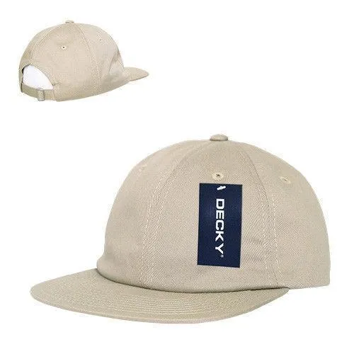 Decky Washed Cotton Relaxed Crown Flat Bill Hip Dad Style Strapback Hats Caps