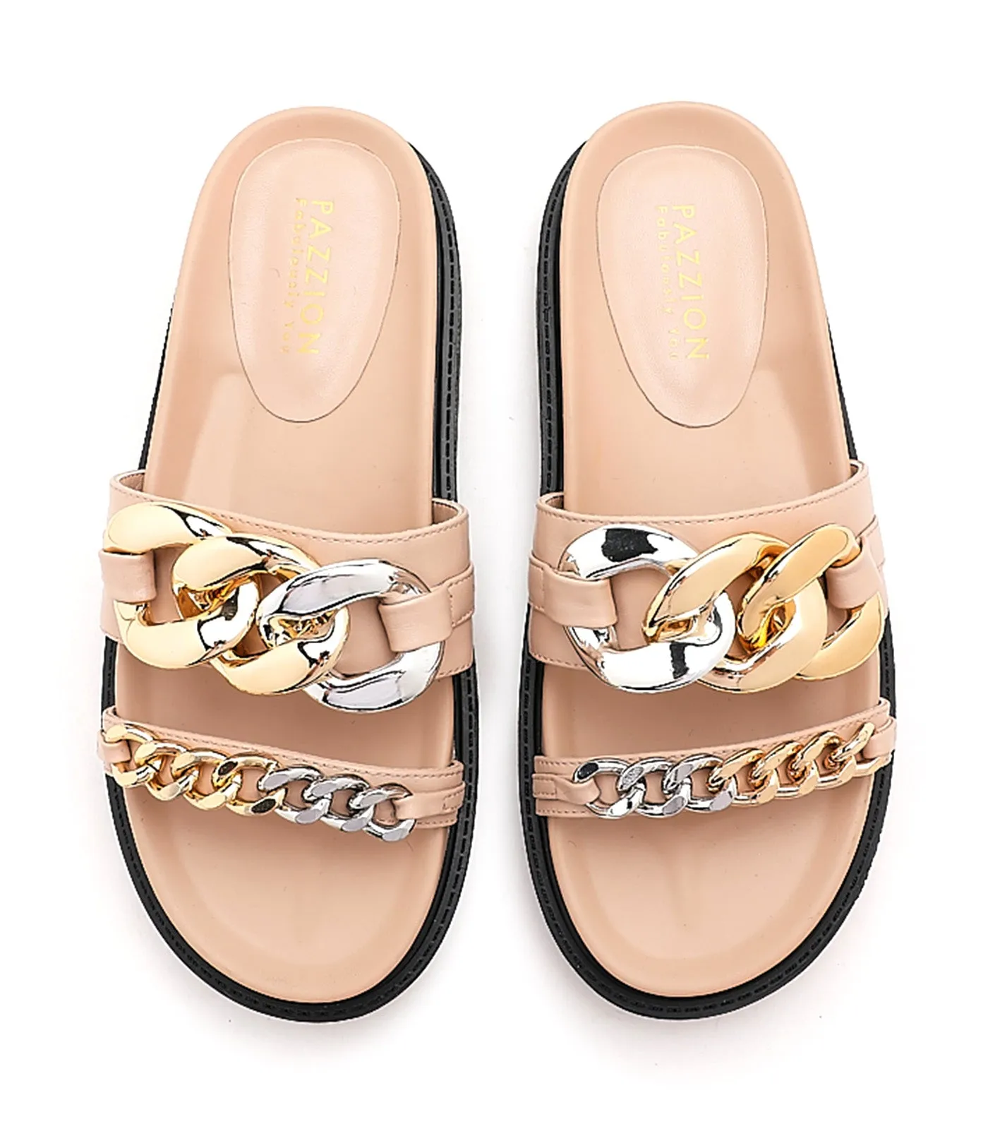 Duo Tone Kayla Sandals Almond