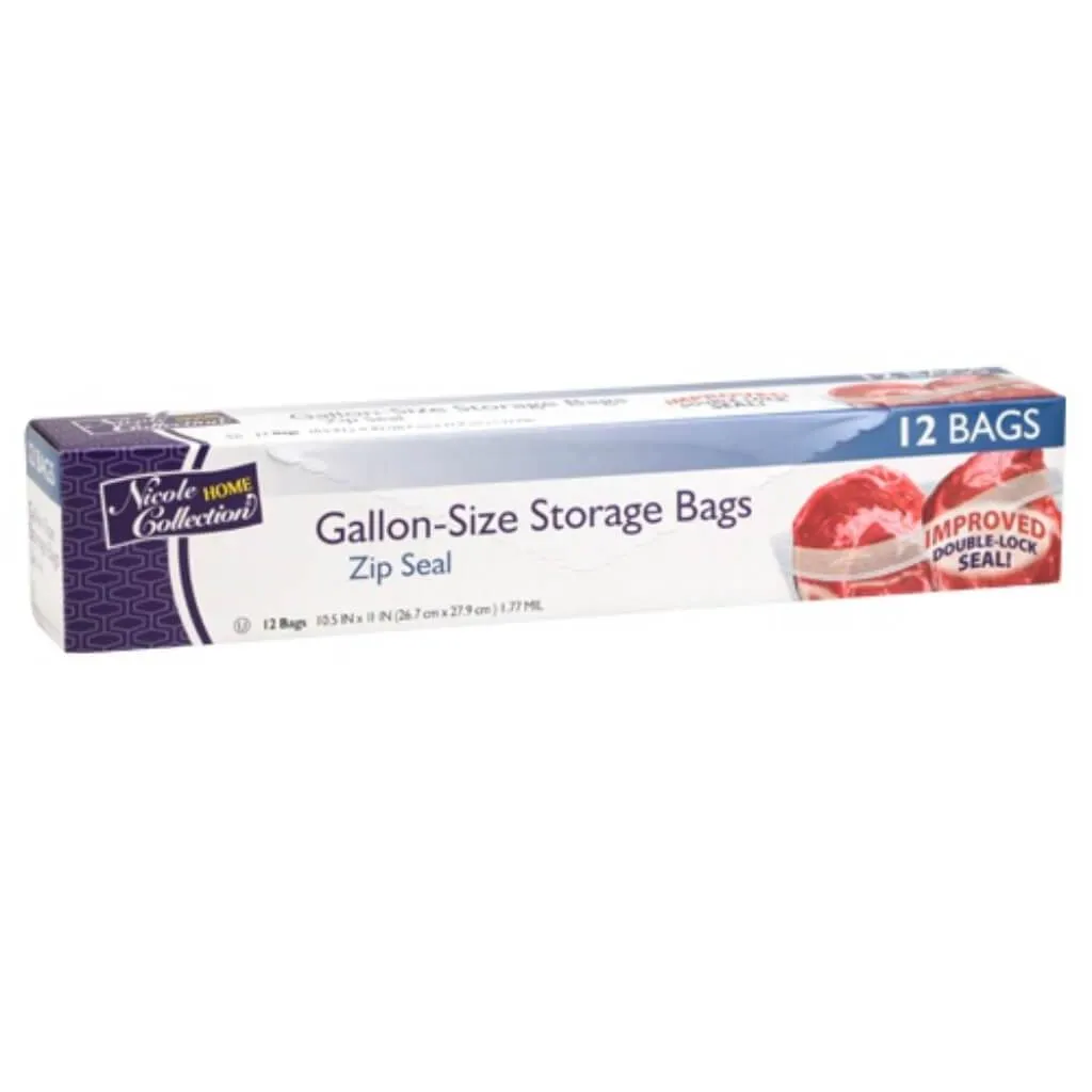 Gallon Zip Seal Storage Bags 12 Count