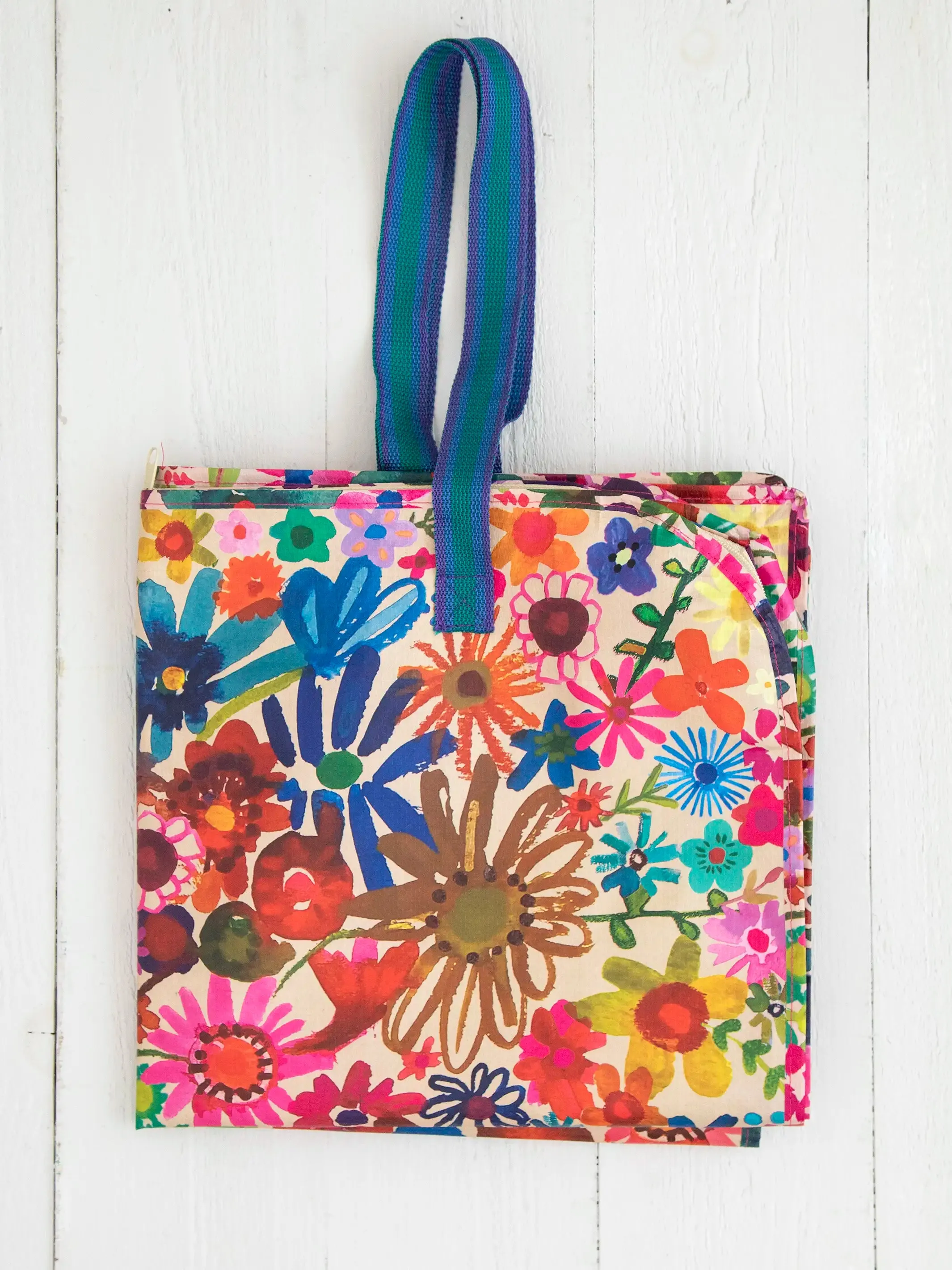 Happy XL Zip Tote Bag - Grateful