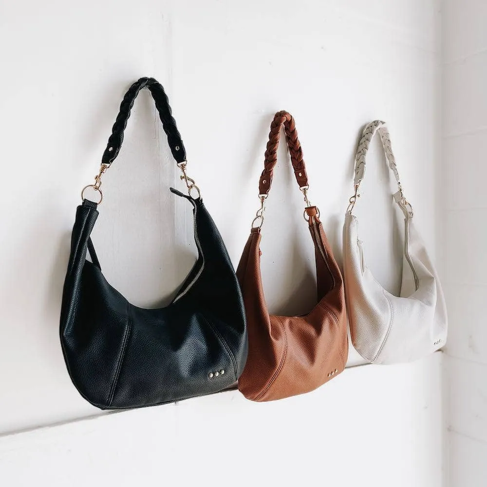 Hattie Shoulder Hobo Bag: Brown