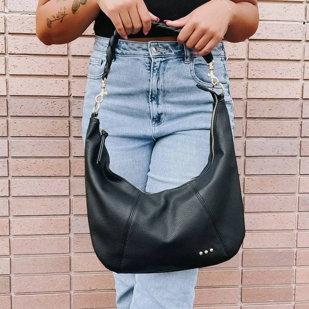 Hattie Shoulder Hobo Bag: Brown
