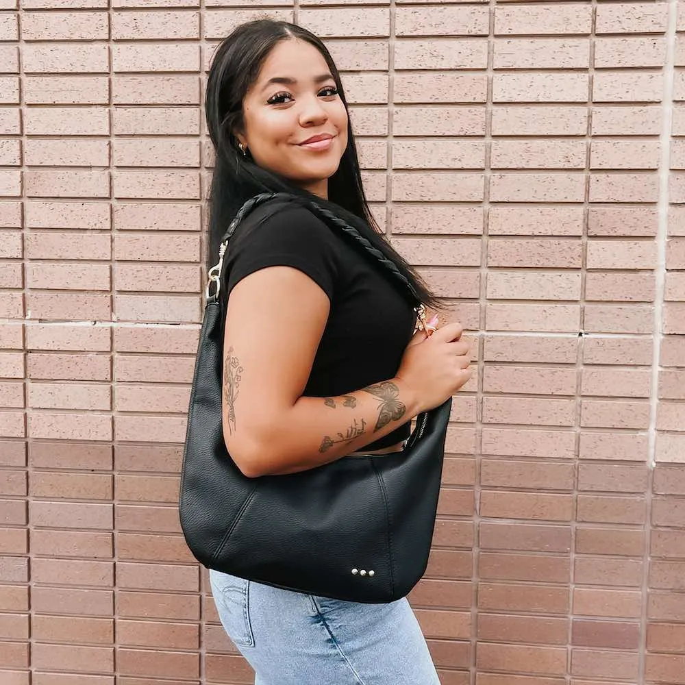Hattie Shoulder Hobo Bag: Brown