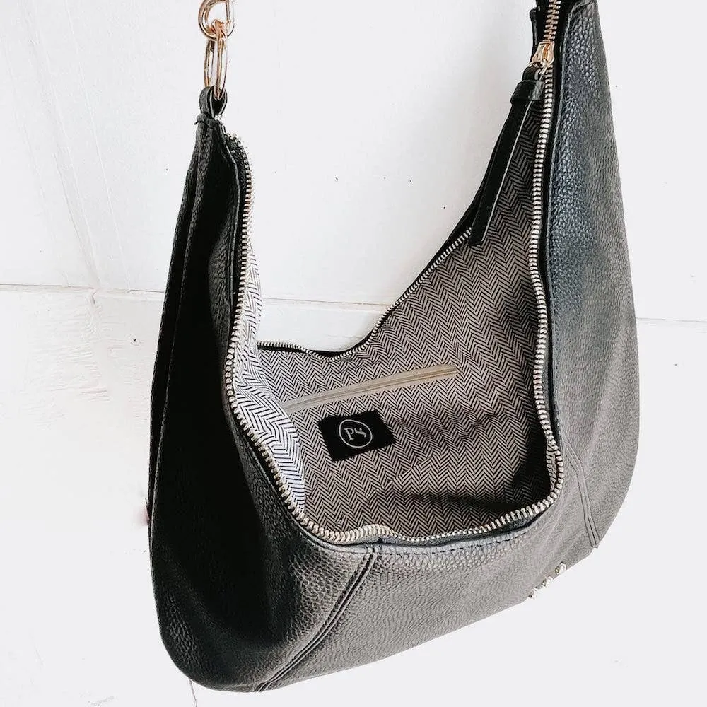 Hattie Shoulder Hobo Bag: Brown