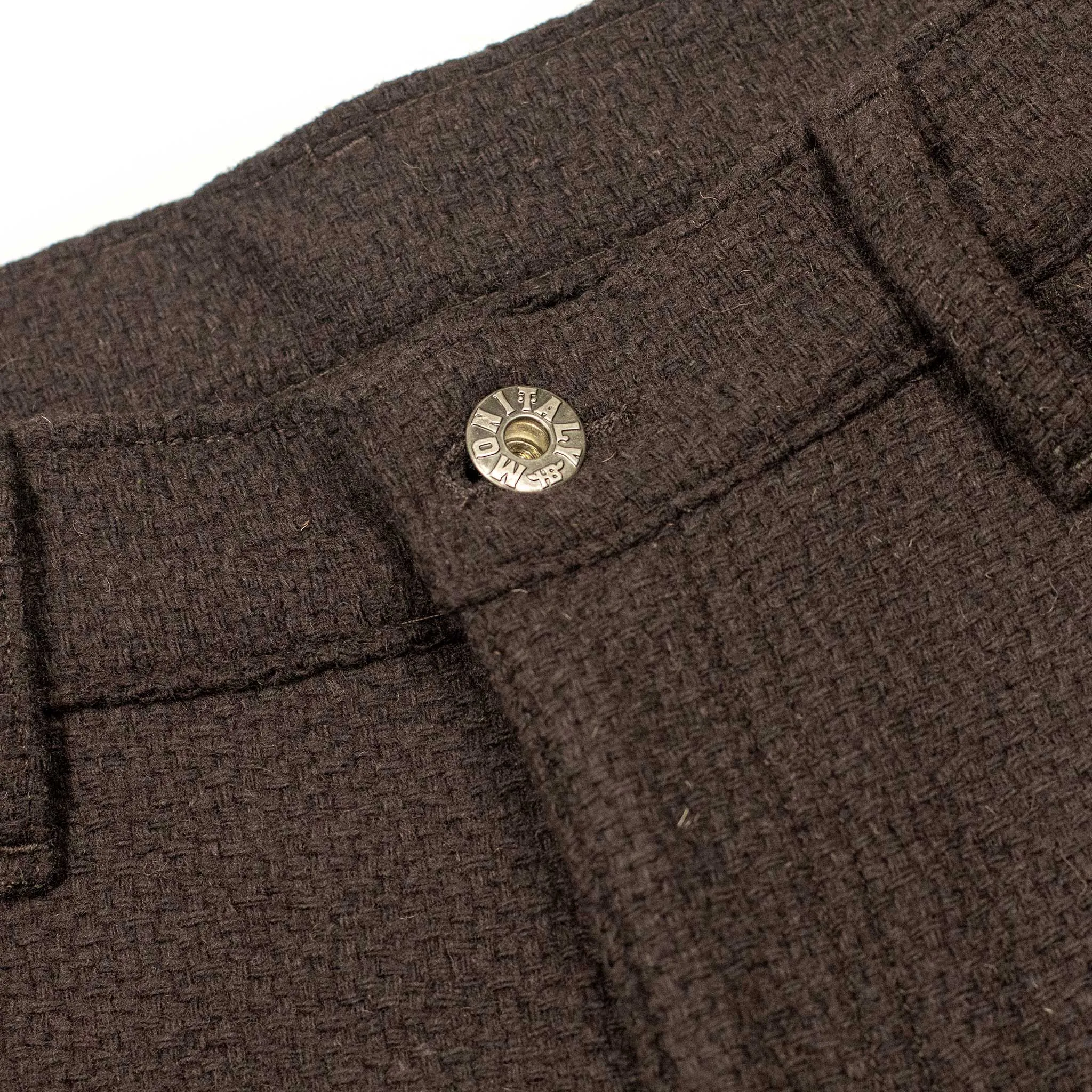 High Rise 5-Pocket Pants in Vicente brown wool flannel