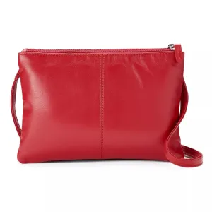 ili Double leather shoulder bag ili, red