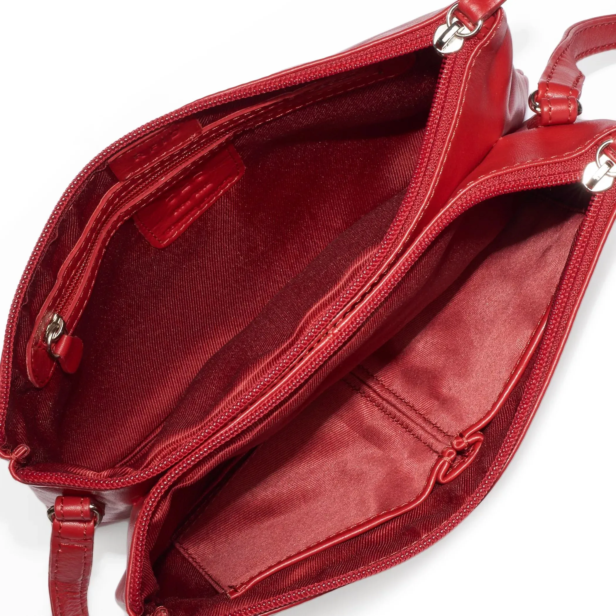 ili Double leather shoulder bag ili, red
