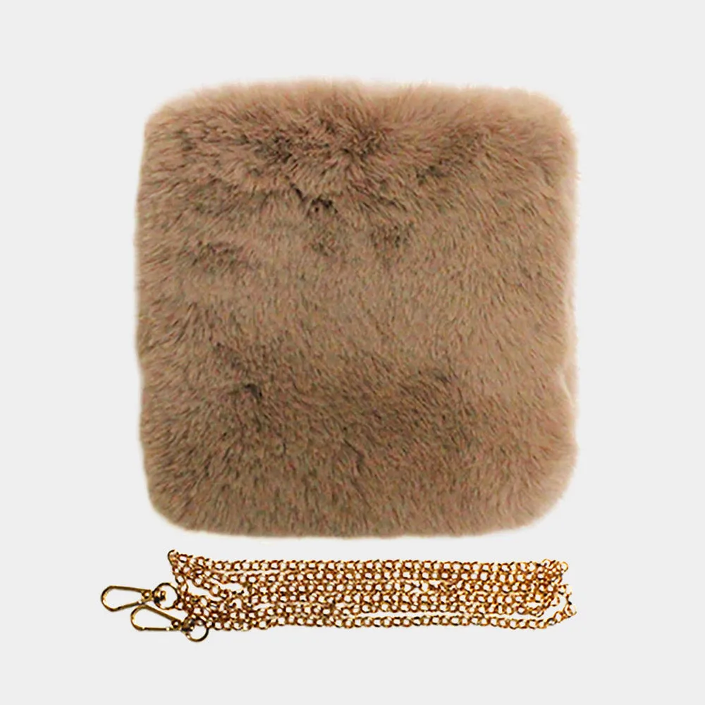 iLLASPARKZ Faux Fur Square Crossbody Bag