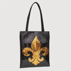 iLLASPARKZ Fleur de Lis Sequin Front Tote Bag