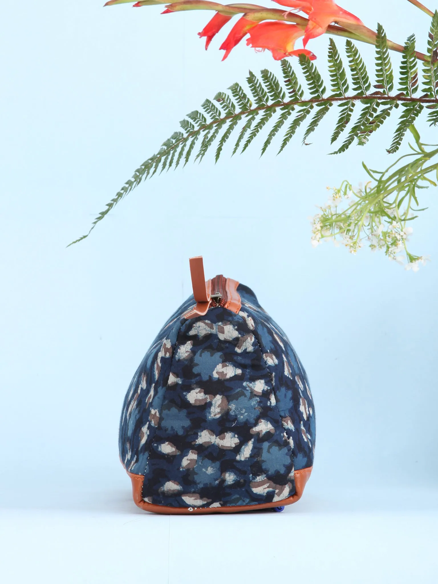 Indigo Black Hand Block Printed Utility Bag - B1611