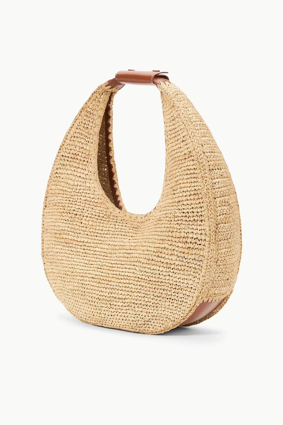 LARGE RAFFIA MOON BAG | NATURAL RAFFIA