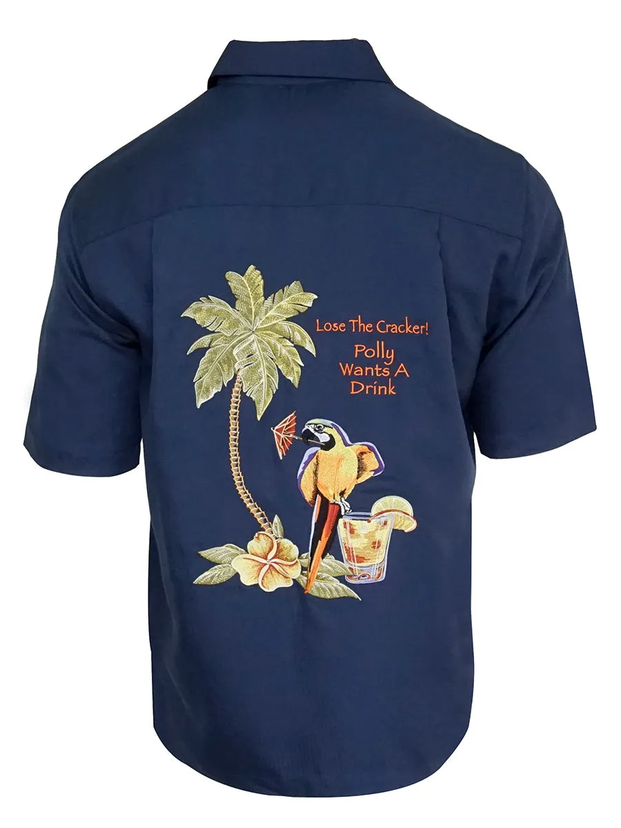 Men's Modal Embroidery Shirt - Polly's Drink