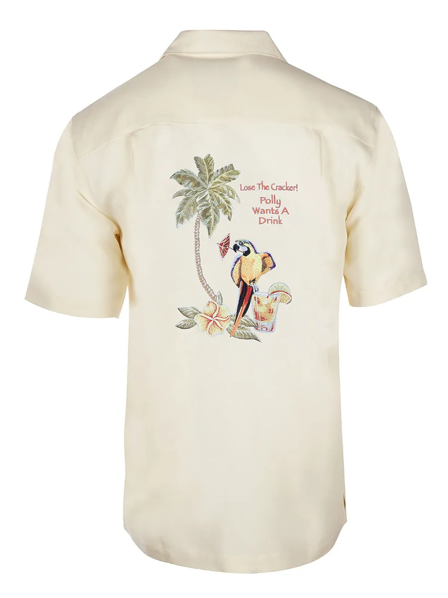 Men's Modal Embroidery Shirt - Polly's Drink