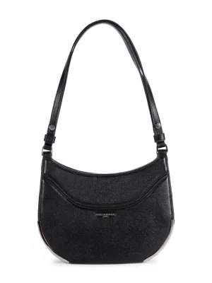 Milou Karl Lagerfeld Paris Leather Hobo Bag, Black Silver