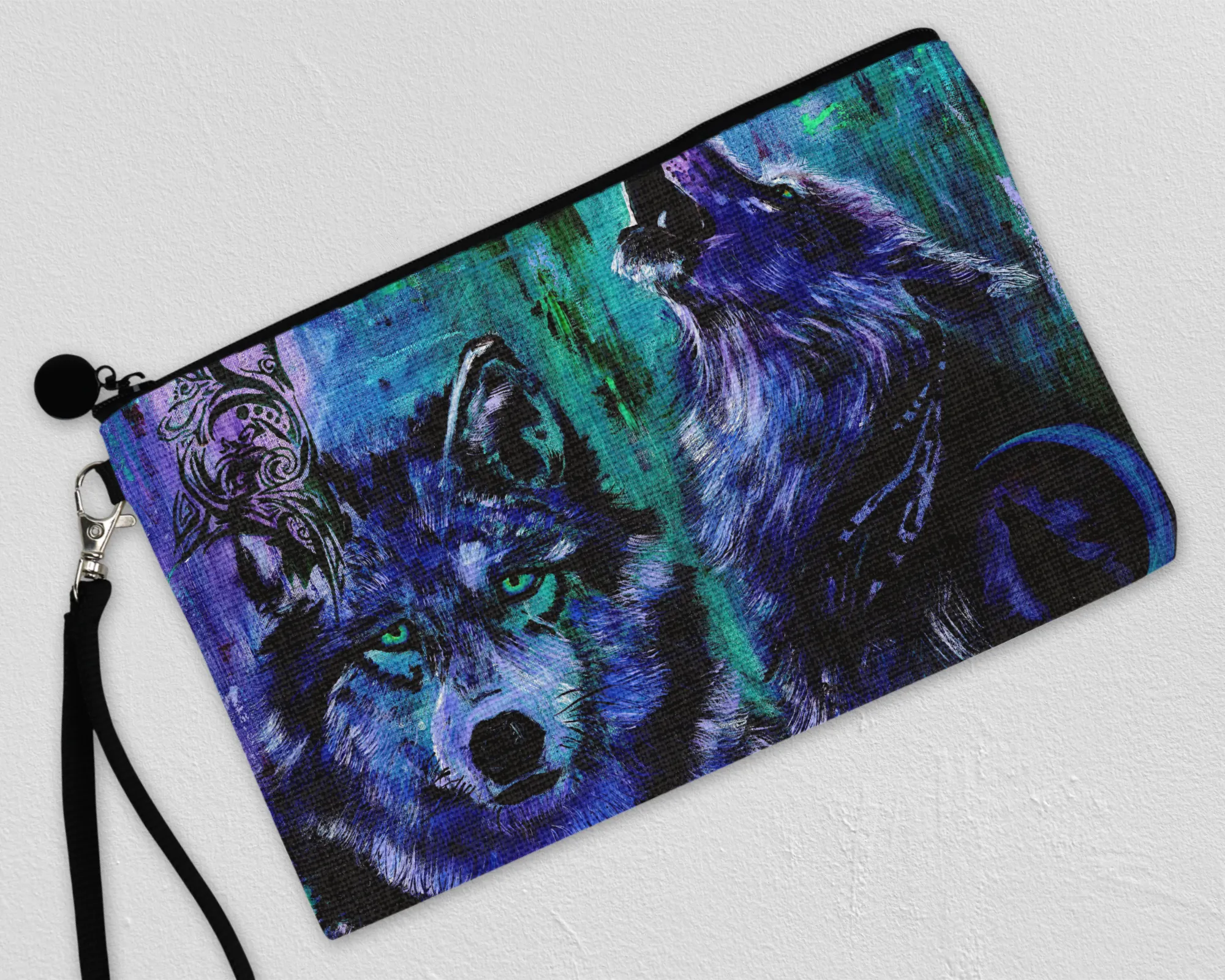 "Majestic Wolves" - Linen Hand Bag