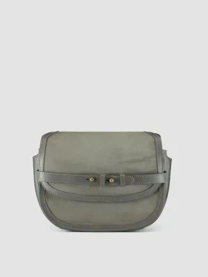 SADDLE 011 - Grey Suede Crossbody Bag