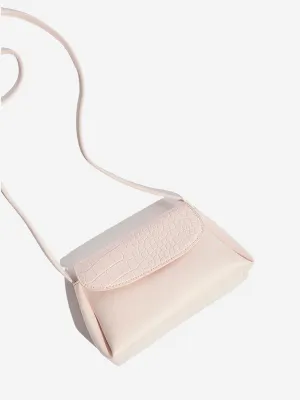 Westside Pink Faux Leather Textured Sling Bag