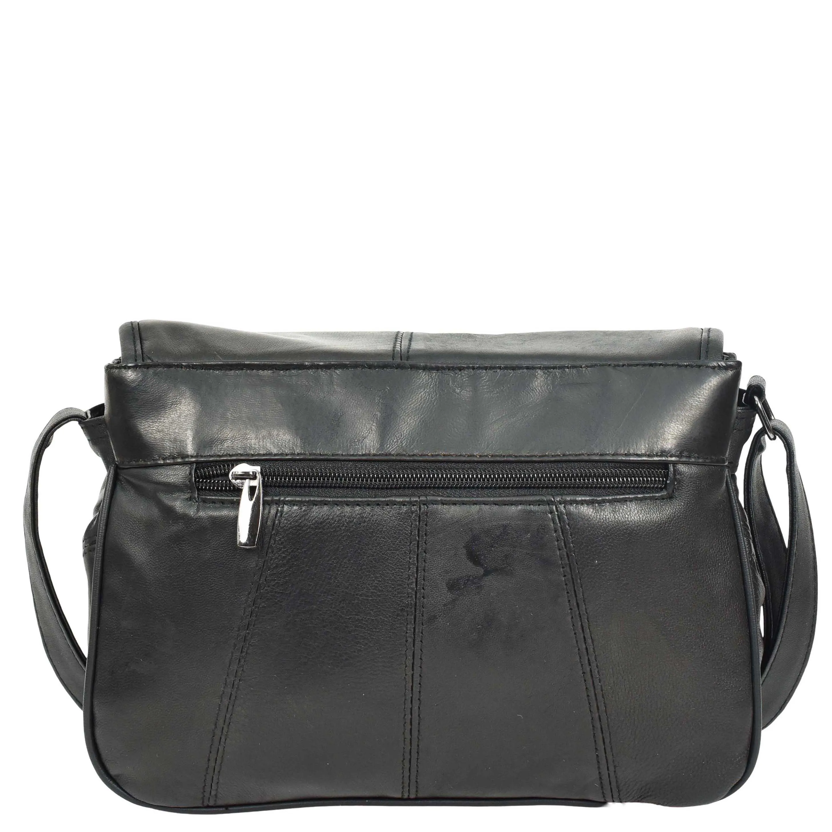 Womens Soft Leather Messenger Bag Crossbody Organiser A59 Black