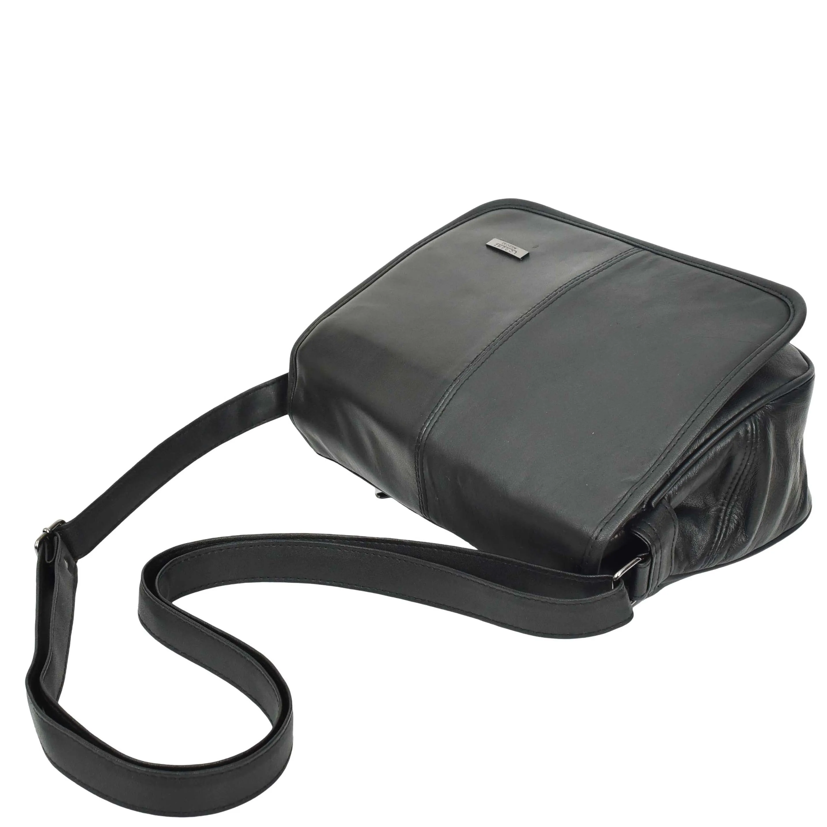 Womens Soft Leather Messenger Bag Crossbody Organiser A59 Black